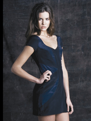 Rose Hill Dress - Black with Navy Panels