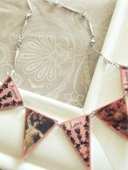 Pink Amour Bunting Necklace 